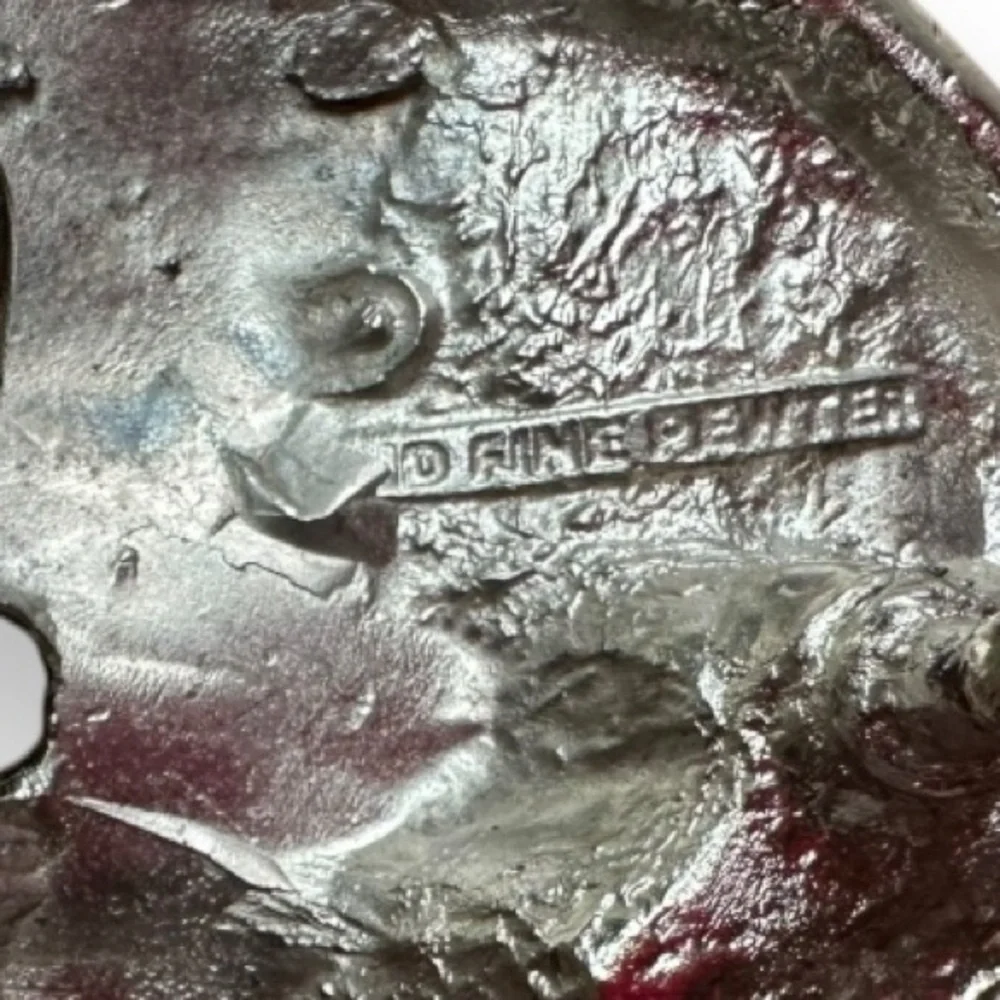 Solid Fine Pewter Pirate Skull Jolly Roger Belt Buckle